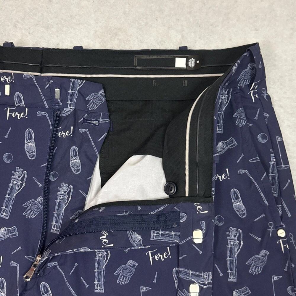 RLX Ralph Lauren Golf Shorts Mens 38 Navy Fore Print 9 Inch Performance Stretch - Picture 7 of 11